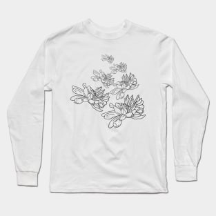 Single line artwork flowers, botanical design Long Sleeve T-Shirt